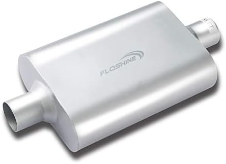 Floshine Universal Mufflers,Dual Chamber 2.25 inch inlet/2.25 inch outlet，Performance Automotive Muffler Exhaust FH42440