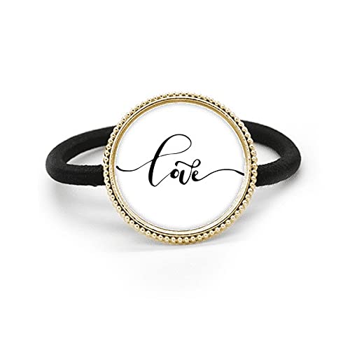Élastique à cheveux en métal argenté et bandeau avec inscription Love Line