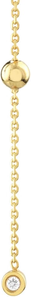 14k Yellow Gold 0.10 Dwt Diamond Alternating 3mm Ball Long Drop Dangle Earrings Ball Earring for Women