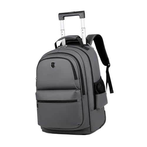 Nishiyuenyi Mochila Rodante Multifuncional de Poliéster con Cubierta Impermeable Y Resistente Al Desgaste Bolsa de Viaje con Ruedas Y Múltiples Bolsillos Adecuada, Gris, universal