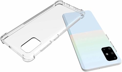 Image of BOXXO Flexible Back Cover for Samsung Galaxy A51 | Back Cover Transparent Clear Shockproof Case Four Corner Protection | Slim Protective Mobile Phone Cover for Samsung Galaxy A51