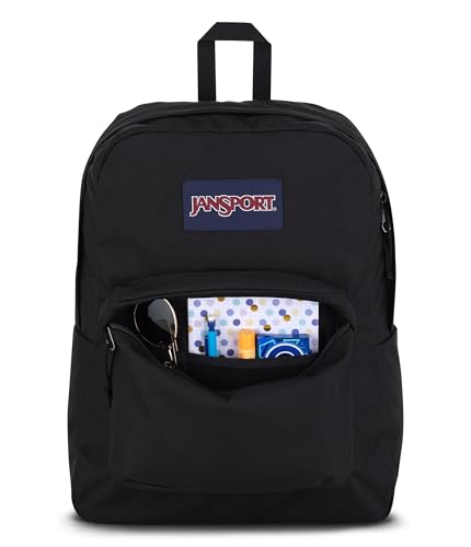 jansport superbreak one backpacks - durable lightweight bookbag with 1 main compartment front utility pocket with built-in organizer - premium backpack black