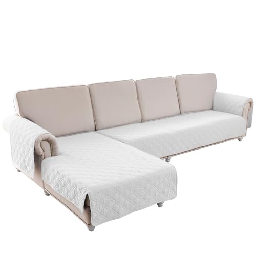 Housse de canapé imperméable d'angle Slish Bei avec accoudoirs