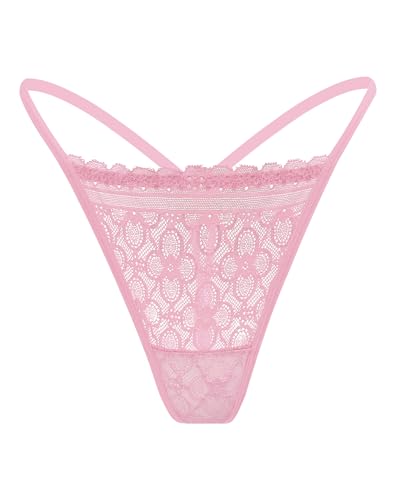 Image of Murimia Thongs for Women G String Sexy Lace No Show Underwear Low Rise T-Back Breathable Panties