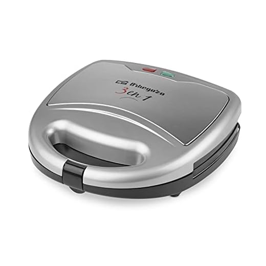 Orbegozo SW 7550 Sandwichera Multifunción 3 en 1, Placas Intercambiables, Antiadherente, 2 Pilotos de Control, 800 W
