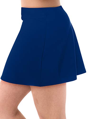 Undercover Waterwear Women's Mini Swim Skirt Athletic 18 Inch Swimsuit Skirt– UV Protection Cover Up – Plus