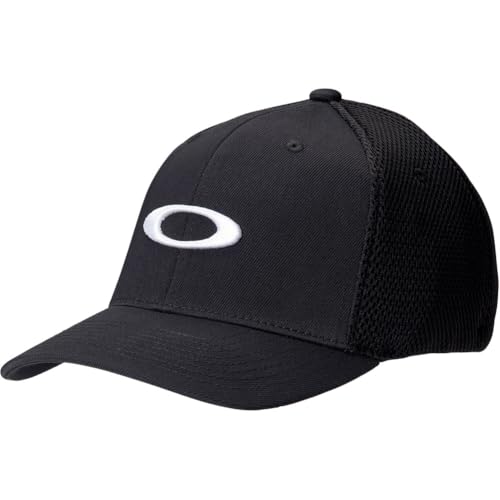 Oakley Ellipse Mesh Hat Tapa, Negro/Blanco, S-M Unisex Adulto