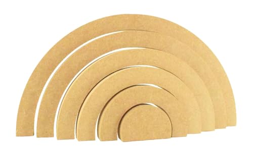6 Tier Wooden Stacking Rainbow – 18mm MDF Arch Craft Set – Pack of 10 Blank Shapes for DIY Painting & Decorating – Freestanding Rainbow Ornament for Home, Nursery & Handmade Décor Projects