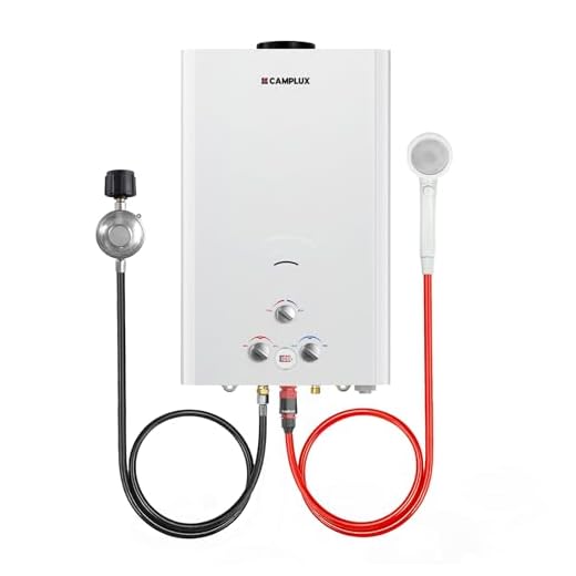 Camplux 16L Outdoor 4.22 GPM Digital Display Propane Gas Tankless Water Heater