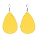 GIMEFIVE 4 Pairs Leather Teardrop Glitter Sequins Earring Lightweight Leaf Drop Bohemian Hollow Earrings For Women (Yellow+Orange+Pink+Red)