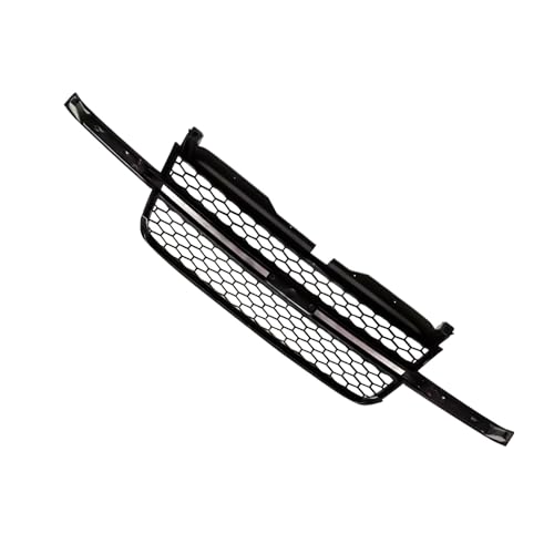Image of Front Grille Primed Shell Assembly Fit for Chevy 2003-2006 Silverado 1500 & 2007 Silverado 1500 Classic Without Dale Earnhardt Package Replaces GM1200586 - Black