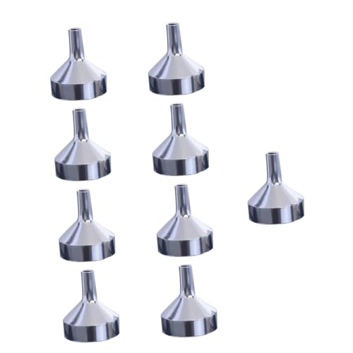 Homoyoyo 9 piezas Embudo Pequeño para Líquidos de Inoxidable de Práctico para Rellenar Botellas de Perfume y Cosméticos Filtro Incorporado para Viajes y Uso Diario