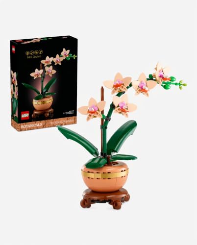 LEGO Botanicals Mini Orchid Building Set - Artificial, Fake Orchid for Home Decor, Adults Ages 18+ - Gift for Birthdays - Indoor Plant Decorations for Table, Desk, Office - 10343