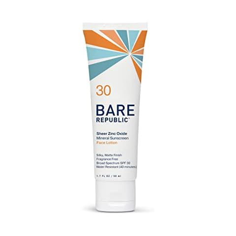 Bare Republic Mineral Matte Sunscreen SPF 30 Sunblock Face Lotion, Sheer and Light Finish, 1.7 Fl Oz Cover