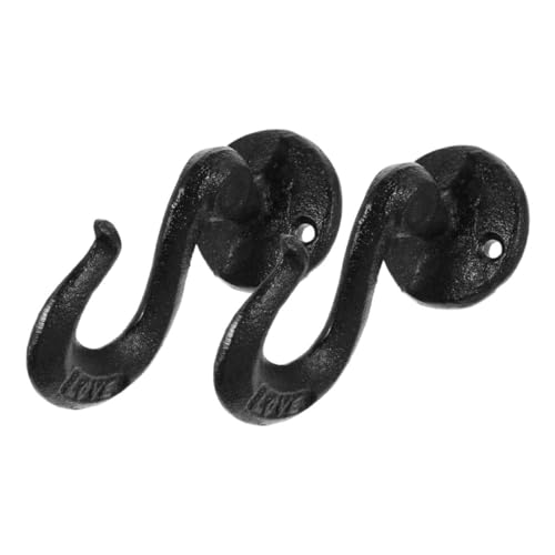 Crochets Muraux en Fer Noir OUNONA Finition Brossée Durable - 2
