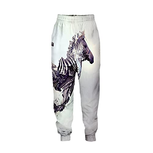 Pantalon long décontracté pour homme et femme à imprimé animal 3D original