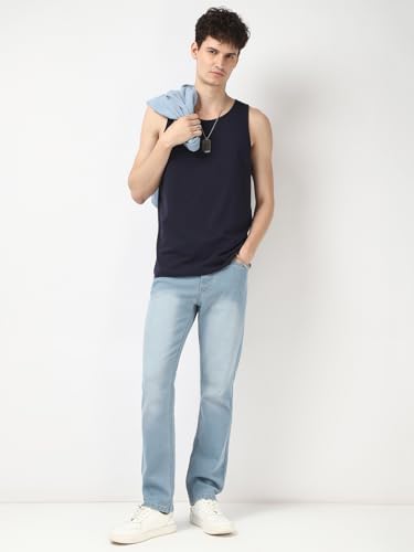 Image of Urbano Fashion Men's Straight Fit Washed Jeans Stretchable