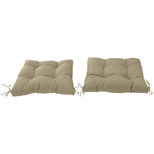 Image of QILLOWAY Indoor /Outdoor Square Seat Patio Cushion -Set of 2,19-Inches(Beige)