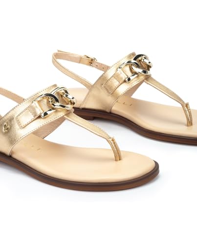 Martinelli Para Mujer. 1535-B153S Sandalias Planas De Piel Con Detalle MetáLico Mazzini Dorado (40), Plano, Hebilla, Casual - 4