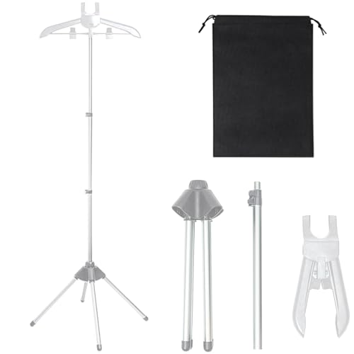 JINGLING - Perchero para vaporizador | Percha para planchar al vapor de la ropa - Soporte plegable para planchar con altura ajustable para casa, apartamento, hotel, viajes y