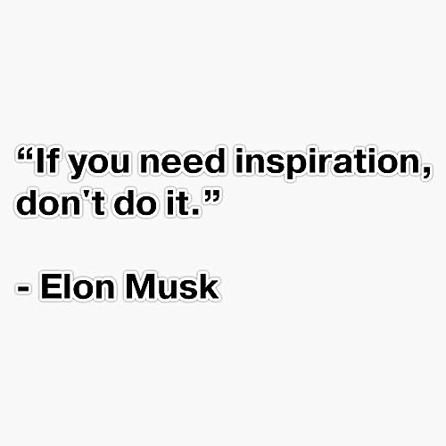 Elon Musk Quote Inspiration Sticker Bumper Sticker Vinyl Decal 5"