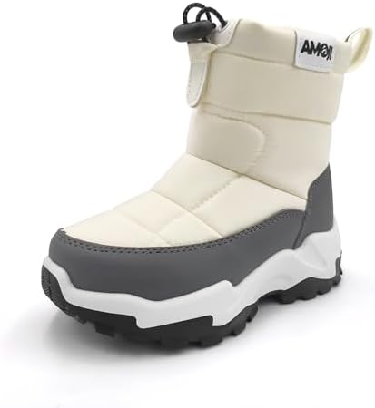 （09:00時点） [アモジ] キッズ スノーブーツ スノーシューズ 長靴 ながぐつ スキー ガールズ ジュニア 女の子 男の子 ボーイズ 子供 こども ボア 冬用 防寒 KB9908 白 ホワイト 20.0cm