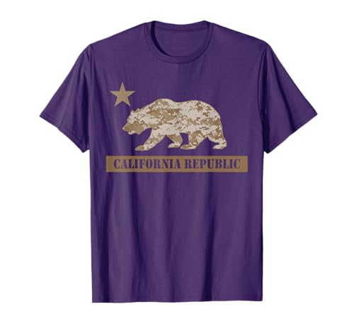 California Flag | Bear Digital Desert Camo Military T-Shirt T-Shirt