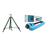 Orbit 58308Z Brass Impact Sprinkler on Tripod Base, Green & Aqua Joe SJI-OMS16 Indestructible Metal...