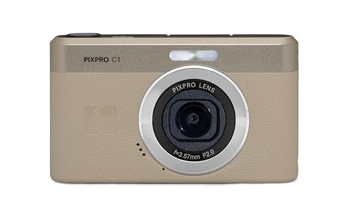 KODAK Pixpro C1 – Appareil Photo Numérique Ultra-Compact - 13MP BSI CMOS, Zoom 4X, Écran LCD 2.8, Flash LED, Batterie Intégrée – Beige