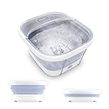 HoMedics Smart Space Essential Collapsible Footbath, Invigorating Bubble Massage, Heatkeep Technology, Patented Collapsible Design, Safety-Lock System, Safe for Bath Salts, Bath Salts Included