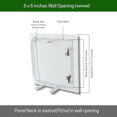 Byson Metal Access Panel – Push-to-Open Access Door – Plumbing Access Panel for Drywall – Durable Galvanized Steel (6 x 6 inches) by Byson - Used condition - Image 2