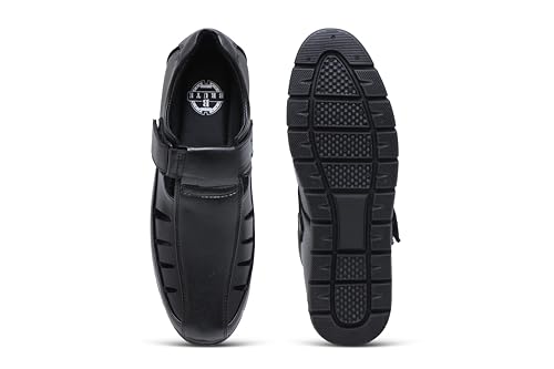Image of BRUTE Faux Leather Sandals for Men | Fisherman Sandals | Closed Ethnic Sandals