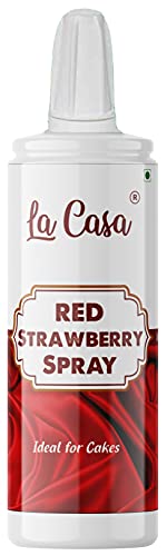 La Casa Pearlescent Spray Colour - Strawberry RED | Edible Color Ideal for Cake Decoration & Garnishing | 60g |