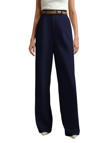 Image of KERI PERRY Trousers for Woman Pants Women's Formal Office Korean | Black Beige Track Pant | Straight | Cotton Spandex Stretchable Trouser | High-Waisted Bottom Wear