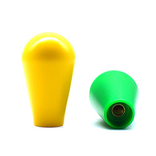 Arcity 2 Pcs Arcade Joystick Oval Bat Top Topper Knob Ball Top Handle Knob American Type Style Yellow and Green for Zippy SANWA SEIMITSU Arcade1up Machine Console Cabinet New, HY-PJ092-6 - Thumbnail 2