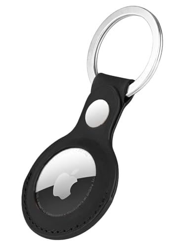 Genuine Leather AirTag Keyring Holder for Apple AirTags. Anti-Lost