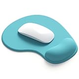 Office Mousepad with Gel Wrist Support - Ergonomic Gaming Desktop Mouse Pad Wrist Rest - Design Gamepad Mat Rubber Base for Laptop Computer -Silicone Non-Slip Special-Textured Surface (04Blue)
