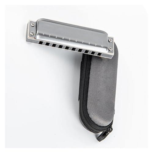 プロの演奏ハーモニカ 10 穴ダイアトニック ハーモニカ ブルース ハープ専門楽器真鍮リード安定した共鳴 (Color : G)