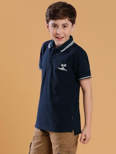 Image of Li'l Tomatoes Boys Pique Polo T-Shirt | Half Sleeve Casual Summer Wear | Soft & Breathable | 9-16 Years