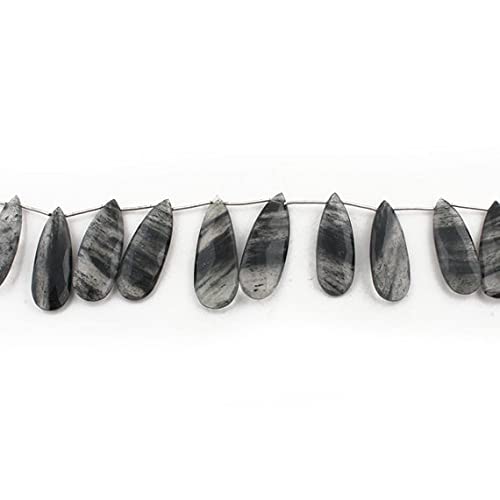 Quartz rutilé noir en gouttes facettées pour créer vos colliers d'été bohèmes chic