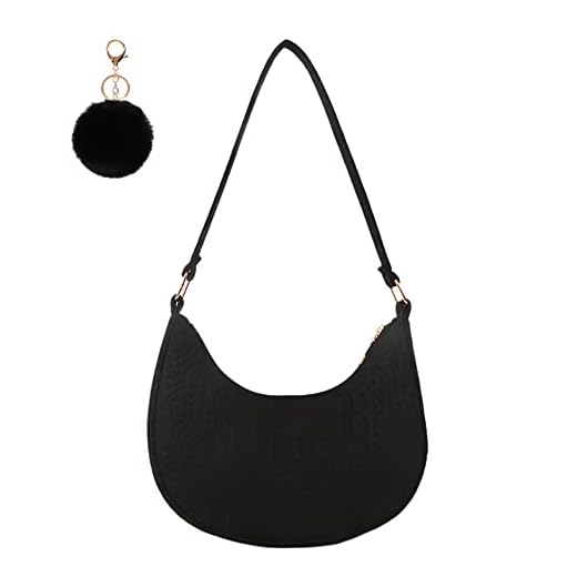 GONGKANGYUAN Bolso de mano para mujer, pequeño, bolso de hombro, bolso de cuero, bolso de hombro de los años 90, bolso de hombro para mujer, bolso de hombro vintage para mujer, Schwarz