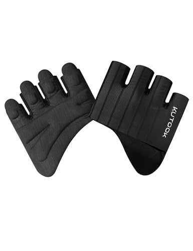 KUTOOK Guantes de Gimnasio Gym para Hombre y Mujer Guante para Levantamiento de Pesas Negro-M