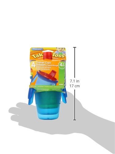 The First Years Take & Toss Spill-Proof Sippy Cups with Removable Handles, 7 Ounce, 4 Pack