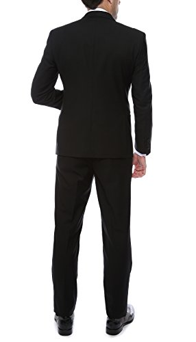 Ferrecci 2 Piece Suits for Men Slim Fit Solid Wedding Prom Tuxedo Suit with Two Buttons Notch Lapel Blazer and Pants3