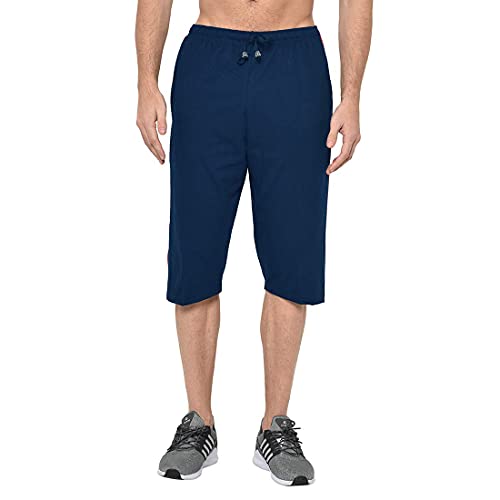 Image of Men's Regular Fit Cotton Three by Fourth, 3 /4th, Man Capri, Capris, Three Quarter, Capri for Men, Printed, Sports Running, Three Quarte, Casual Lounge Short, Nightwear Sleep Shorts, Pack of 2