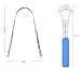 Rattygan Style Metal Tongue Scraper Set, Stainless Steel Tongue Scrapers - Oral Hygiene Metal Tongue Cleaners (Blue)