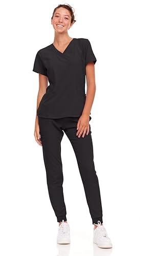 Natural Uniforms Womens Cool Stretch Jogger Scrub Set with Regular and Petite Sizes