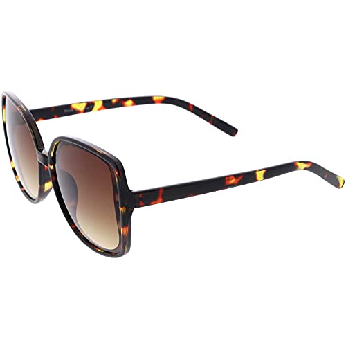 Image of zeroUV - Classy Oversized Neutral Colored Square Sunglasses D259
