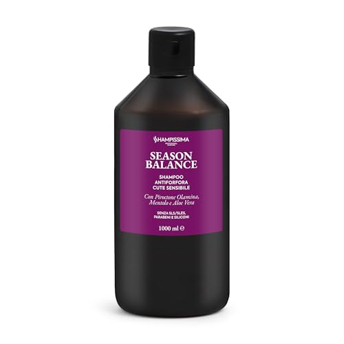 Shampissima Professional, Shampoo Antiforfora, Per Tutti i Tipi di Capelli Grassi, Azione Purificante su Cute Irritata, Con Forfora e Dermatite Seborroica, Con Piroctone Olamina e Aloe Vera, 1000 ml