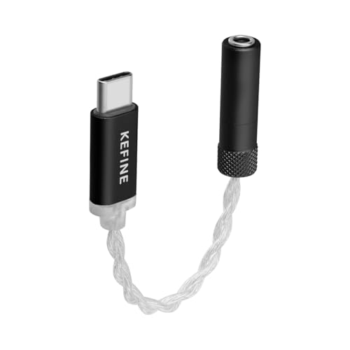 KEFINE Hi-Fi�I�[�f�B�I�A�_�v�^�[ USB Type-C to 3.5mm �C���z���W���b�N �ϊ��A�_�v�^ CX31993�`�b�v���� �n�C���] DAC 32Bit/384kHz �⃁�b�LOFC�P�[�u���̗p �|�[�^�u���I�[�f�B�I�A���v �w�b�h�z���A